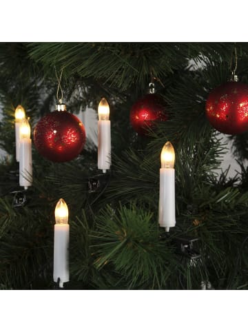 MARELIDA Kerzenlichterkette 16 Baumkerzen E10 Fassung für Innen L: 7,5m in weiß