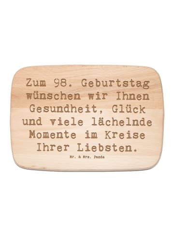 Mr. & Mrs. Panda Schneidebrett Spruch 98. Geburtstag mit Spruch in Transparent