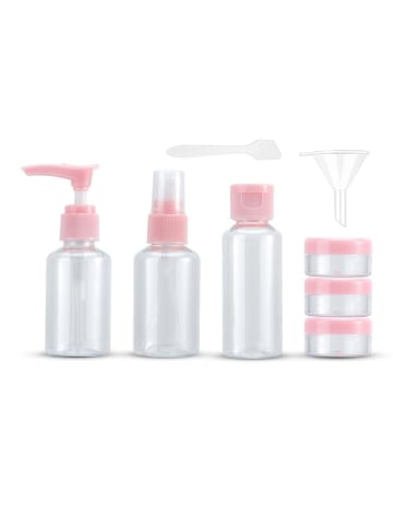 Intirilife Flaschen Set mit leeren Flaschen in ROSA TRANSPARENT