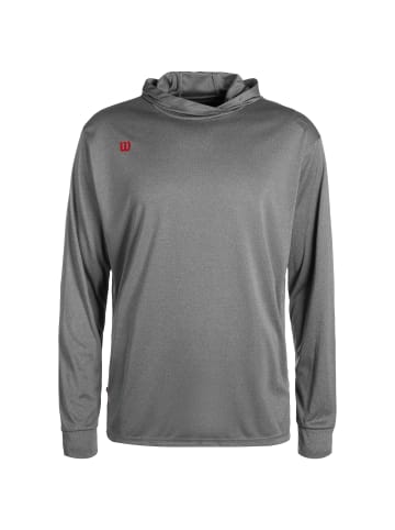 Wilson Longsleeve Fundamentals Hooded in grau