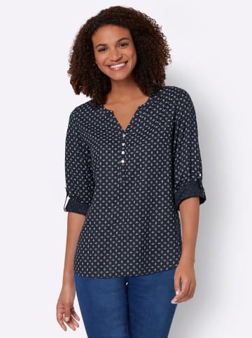 WITT WEIDEN Schlupf-Bluse in marine-weiß-bedruckt