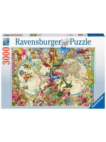 Ravensburger Puzzle 3.000 Teile Weltkarte mit Schmetterlingen Ab 14 Jahre in bunt