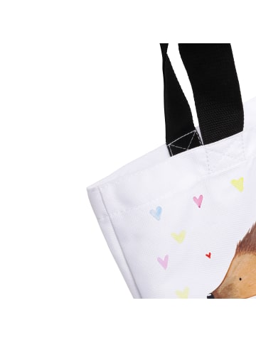Mr. & Mrs. Panda Totebag Igel Herzen ohne Spruch in Weiß