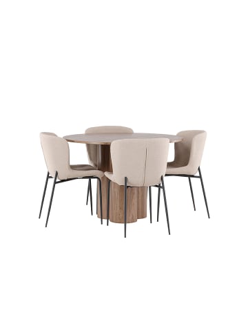 ebuy24 Essgruppe Olivia (5-teilig) Braun 110 x 110 cm