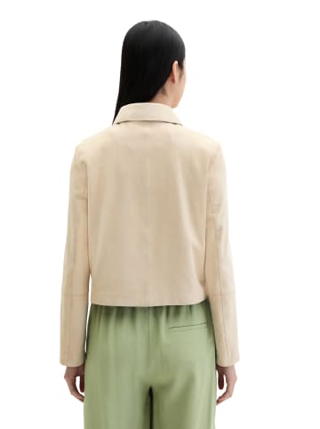 Marc O'Polo Velourslederjacke fitted in Linen Beige