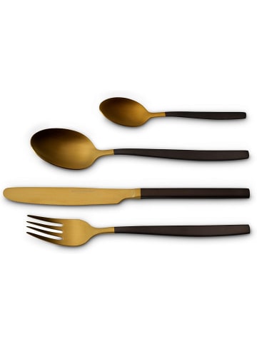 Echtwerk 24 tlg. Set Tafelbesteck "Positano Due" in Gold/Schwarz