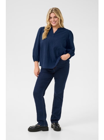 KAFFE curve Langarm-Bluse KCsilla in Midnight Marine