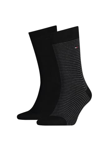Tommy Hilfiger Socken TH Men SOCK SMALL STRIPE 2P in 200 - black