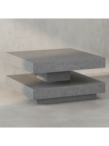 KADIMA DESIGN Couchtisch 60x60x34 cm Sofatisch in Beton-Optik Modern, Design in Grau
