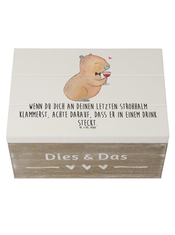 Mr. & Mrs. Panda Erinnerungsbox Capybara Wein mit Spruch in Weiß