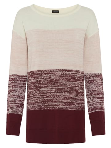 Laura Scott Strickpullover in weiß-rosa-bordeaux mélange