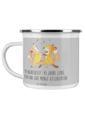 Mr. & Mrs. Panda Pott 45. Hochzeitstag Messinghochzeit mit Spruch in Heather Grey