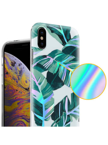 cadorabo Hülle für Apple iPhone XS MAX Blumen Muster in BANANENBLÄTTER