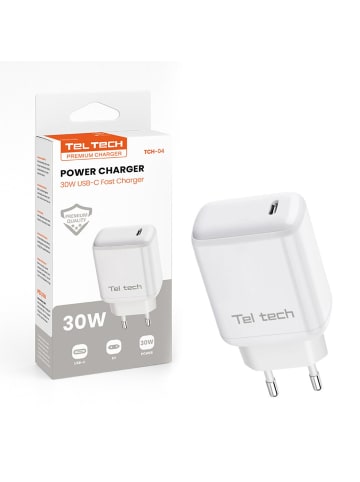Wisam Teltech Powerladegerät USB-C 30W weiß TCH-04
