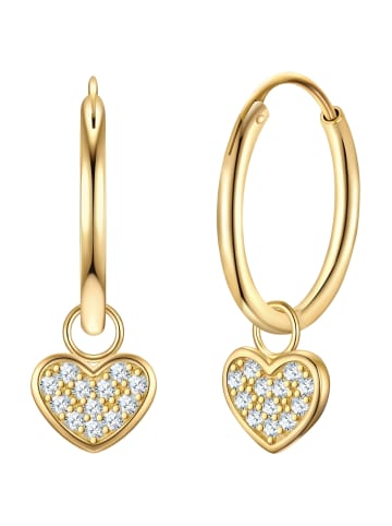 Rafaela Donata Ohrringe Herz aus Sterling Silber mit Zirkonia in gelbgold