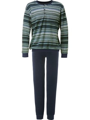 Erwin Müller Frottee Schlafanzug in dunkelblau
