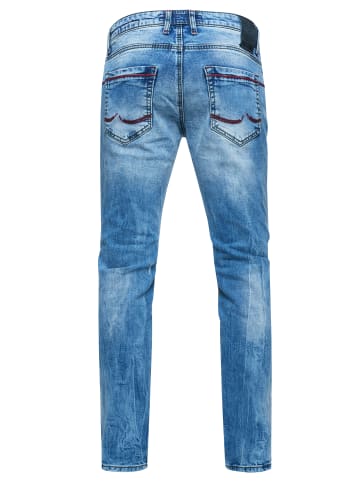 Rusty Neal Jeans Hose "MINO" Slim Fit Stretch Destroyed-Pants in Light Blue Used