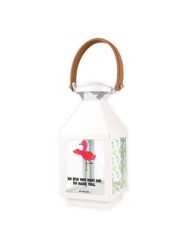 Mr. & Mrs. Panda outdoor laterne Flamingo Yoga mit Spruch in Transparent