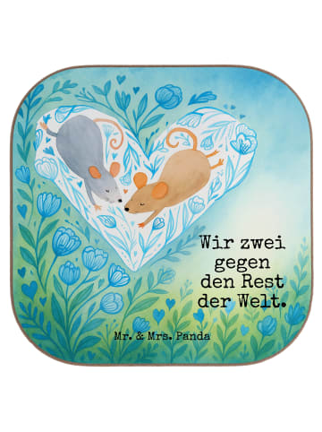Mr. & Mrs. Panda Untersetzer für Gläser Mäuse Herz Design mit Sp... in Weiß