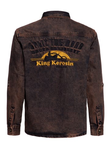 King Kerosin King Kerosin Workwear Hemd Split The Road in rostbraun