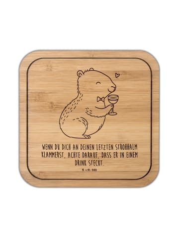 Mr. & Mrs. Panda Untersetzer Capybara Wein mit Spruch in Transparent