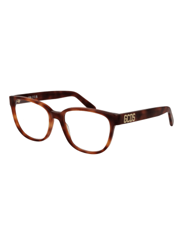 GCDS Unisex Optische Fassungen Trapezförmig Braun