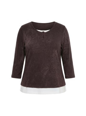 Ulla Popken Langarmshirt in mahagoni
