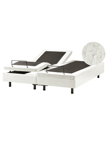 Beliani Doppelbett DUKE in Weiß/Schwarz - (W) 160 x (H) 37 x (L) 200 cm