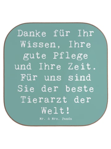 Mr. & Mrs. Panda Glasuntersetzer Spruch Bester Tierarzt mit Spruch in Meeresbrise