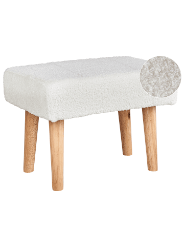 Beliani Hocker TAKOMA in Weiß/Braun - (W) 50 x (H) 35 x (L) 30 cm