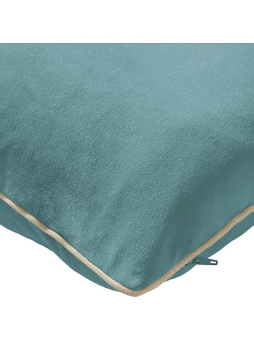 Erwin Müller Nicky-Velours, Samt Kissenhülle 2er-Pack Manchester in türkis