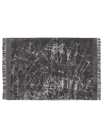 Beliani Kurzflor HANLI in Grau/Weiß - (W) 160 x (H) 0.4 x (L) 230 cm