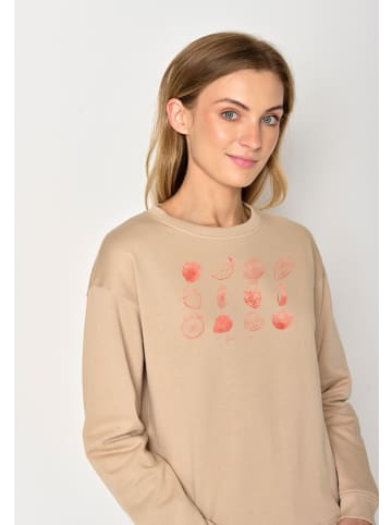 GreenBomb Sweatshirt Bike Strawberry in Kaffee Latte
