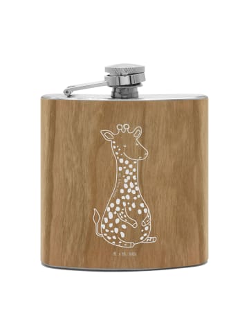 Mr. & Mrs. Panda Flachmann Giraffe Zufrieden ohne Spruch in Braun