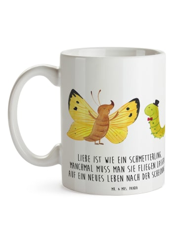 Mr. & Mrs. Panda Tasse Scheidung Neuanfang mit Spruch in Weiß