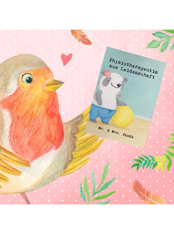 Mr. & Mrs. Panda Grußkarte Physiotherapeutin Leidenschaft Design... in Weiß
