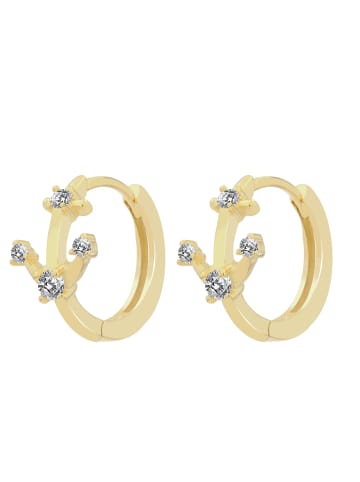 Adeliás Damen Ohrringe – Klappcreole aus 925 Silber in gold