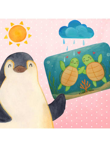 Mr. & Mrs. Panda Badematte Schildkröten Paar Design ohne Spruch in Weiß