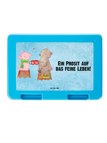 Mr. & Mrs. Panda Aufbewahrungsbox Glühschwein Sause mit Spruch in Eisblau