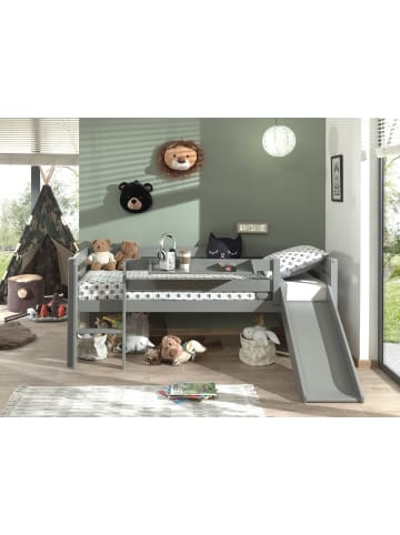 58 aufm Kessel KOJENBETT mit Rutsche Karolina 208x83x175 aus Massivholz in Grau
