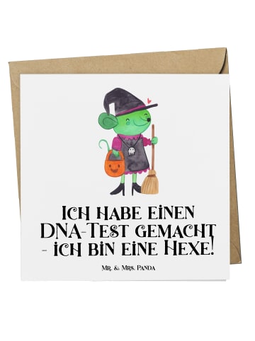 Mr. & Mrs. Panda Grußkarte Halloween Hexe mit Spruch in Weiß