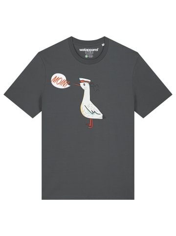 wat? Apparel T-Shirt Moin Seagull in Grau