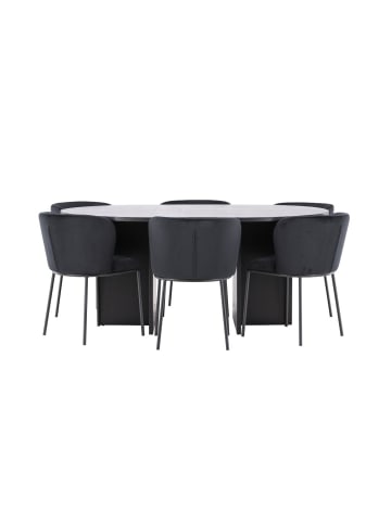 ebuy24 Essgruppe Strada (6-teilig) Schwarz 120 x 120 cm