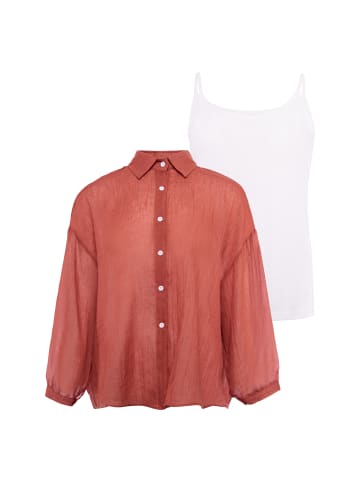 VIRITA Women 2-Piece Set in Rust Red