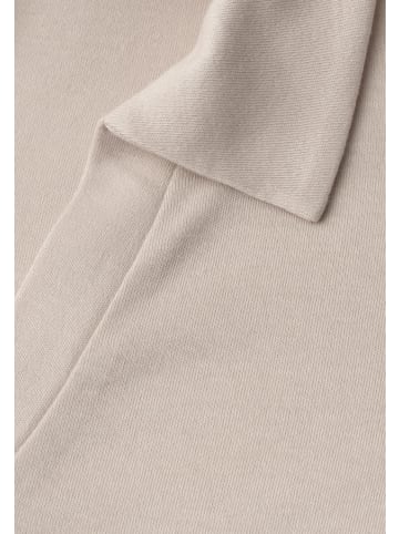 Street One Dropped Shoulder Poloshirt mit Elastikbund in Beige