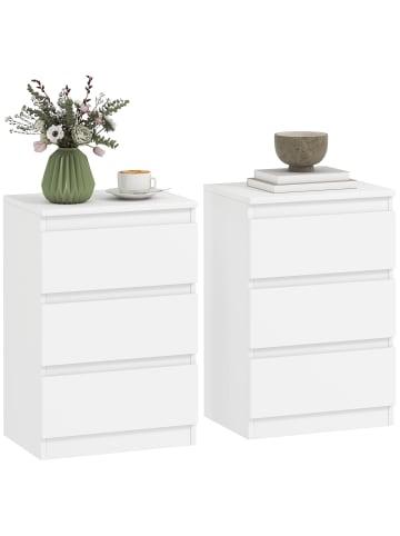 HOMCOM Nachttisch-40L x 30B x 59,5H cm-Weiß