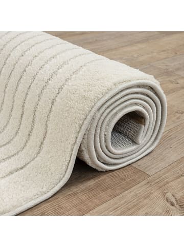 KADIMA DESIGN Teppich Kurzflor Geometrisch pflegeleicht Wohnzimmer Schlafzimmer Flur in Creme