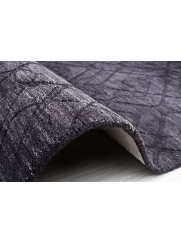 Kayoom Wohnzimmer Teppich – Kurzflorteppich Ganges 610 80 x 150 cm in schwarz - grau - rechteckig