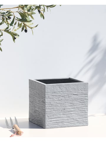 Beliani Outdoor Blumentopf PAROS in Grau - (W) 30 x (H) 28 x (L) 30 cm