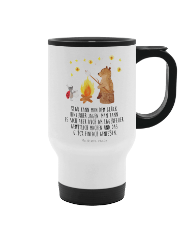 Mr. & Mrs. Panda Becher Bär & Marienkäfer Lagerfeuer mit Spruch in Weiß